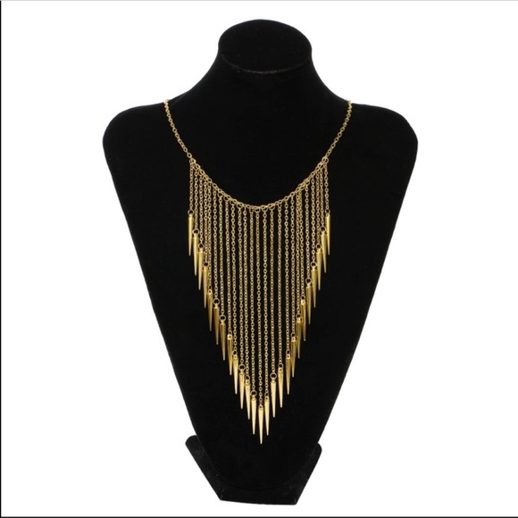 Jewelry - NEW BRASS FRINGE STATEMENT NECKLACE